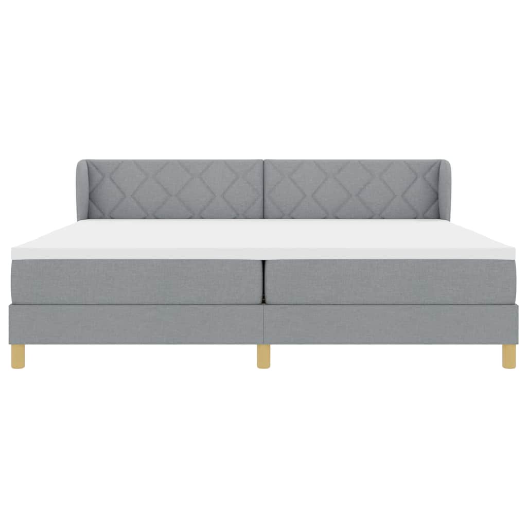 Boks Madrasseng Med Madras Creme 90x200 Cm Stof Lysegrå - Billede 8