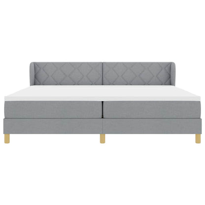 Boks Madrasseng Med Madras Creme 90x200 Cm Stof Lysegrå - Billede 8