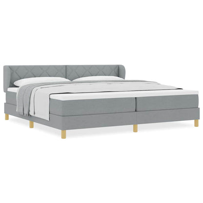 Boks Madrasseng Med Madras Creme 90x200 Cm Stof Lysegrå - Billede 4