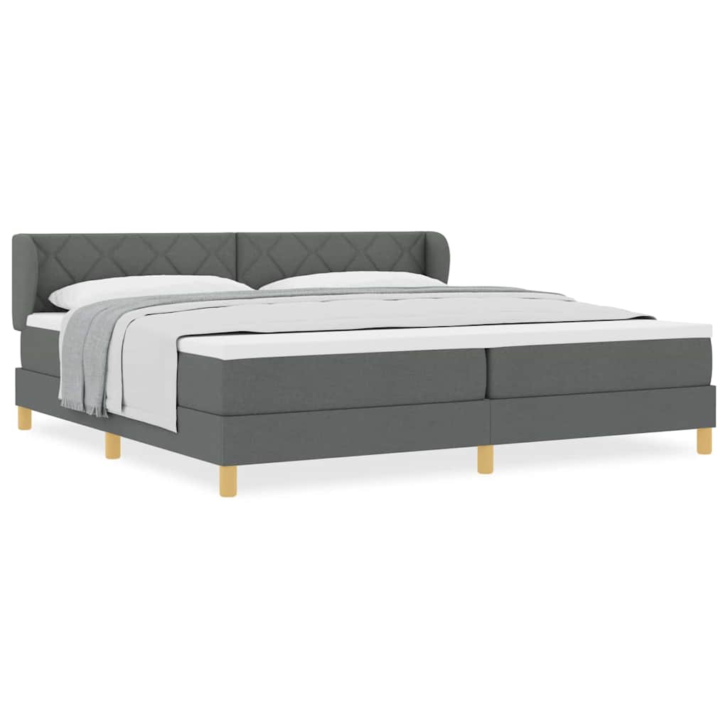 Boks Madrasseng Med Madras Creme 90x200 Cm Stof Mørkegrå - Billede 4