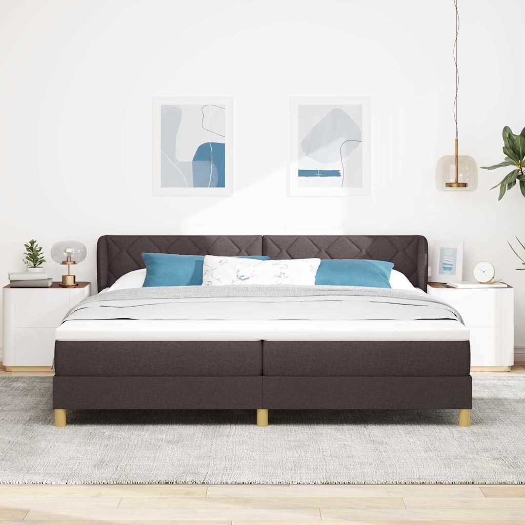 Boks Madrasseng Med Madras Creme 90x200 Cm Stof Mørkebrun - Billede 5