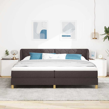 Boks Madrasseng Med Madras Creme 90x200 Cm Stof Mørkebrun - Billede 5