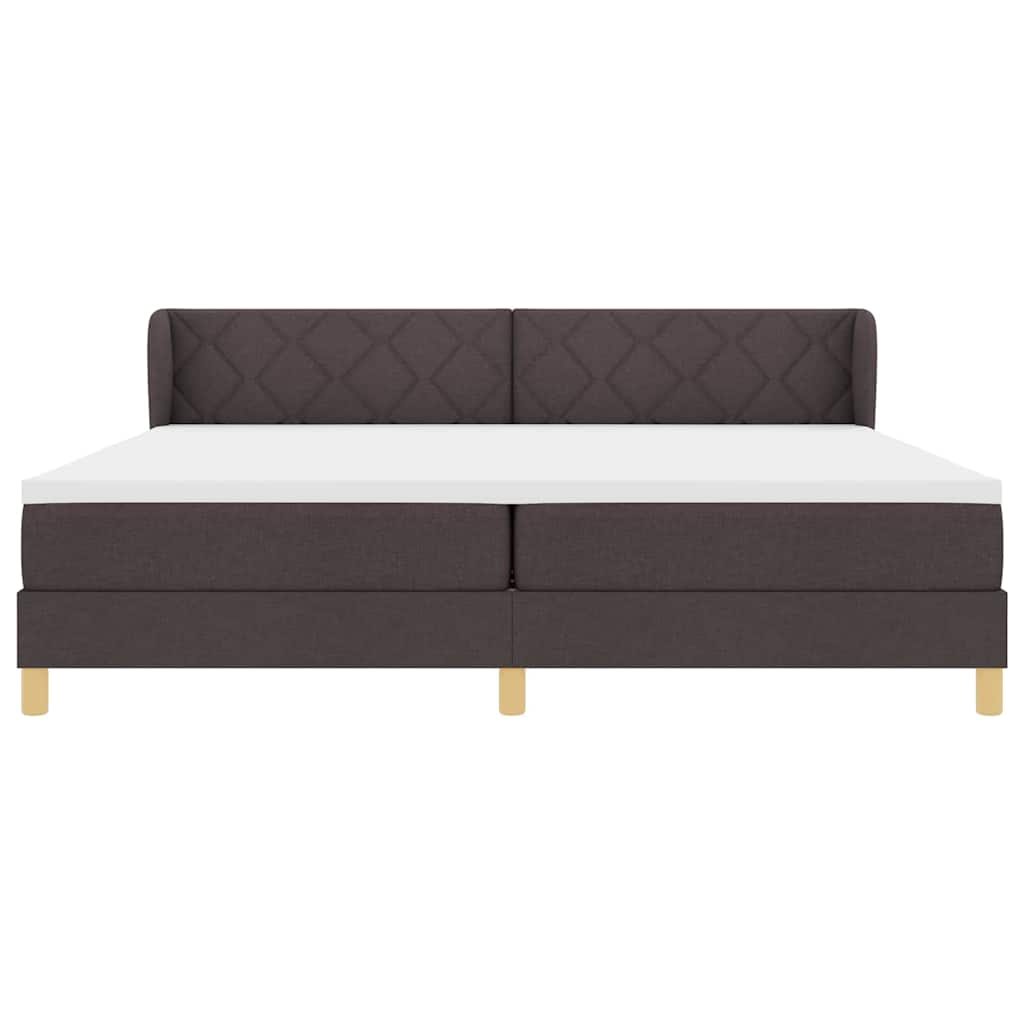 Boks Madrasseng Med Madras Creme 90x200 Cm Stof Mørkebrun - Billede 8