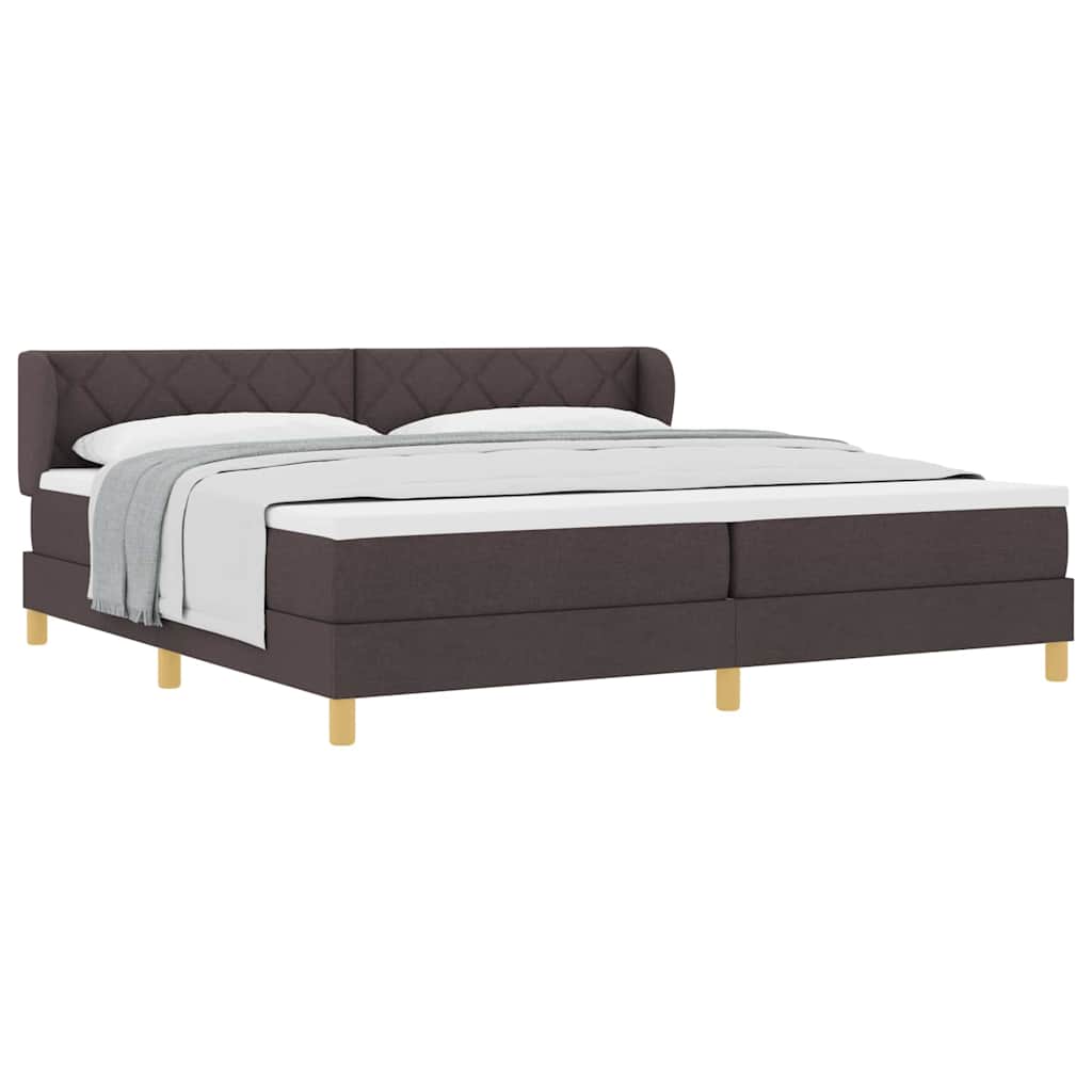 Boks Madrasseng Med Madras Creme 90x200 Cm Stof Mørkebrun - Billede 3