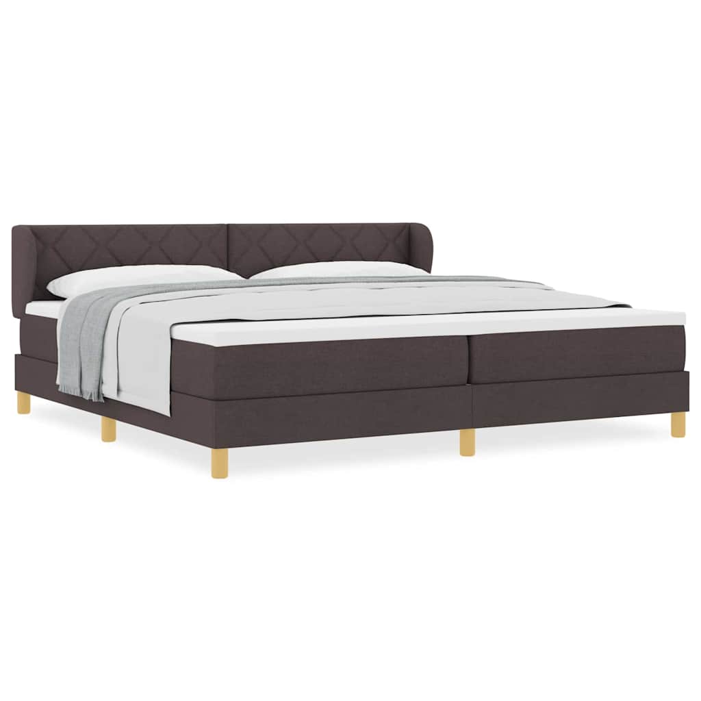 Boks Madrasseng Med Madras Creme 90x200 Cm Stof Mørkebrun - Billede 4