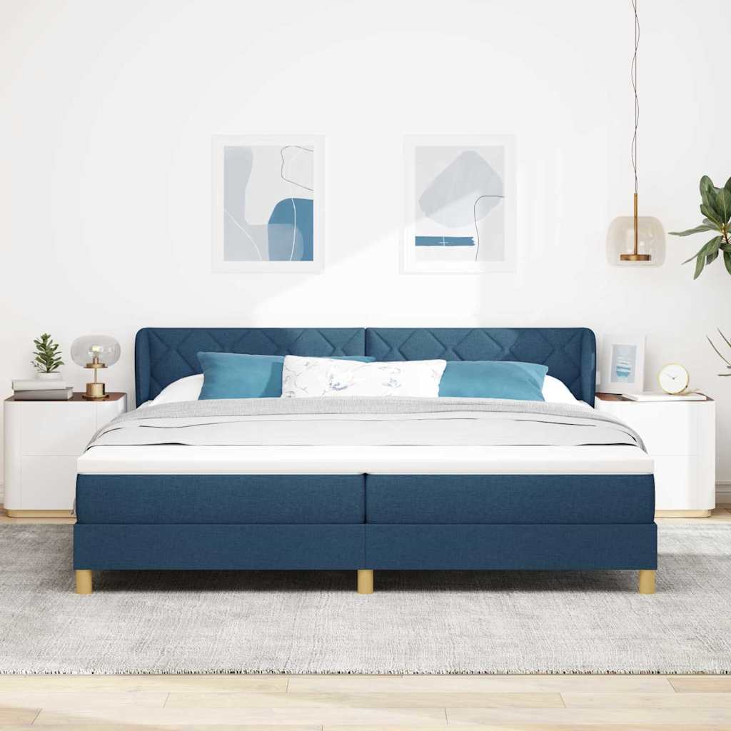 Boks Madrasseng Med Madras Creme 90x200 Cm Stof Med Madras Blå - Billede 5