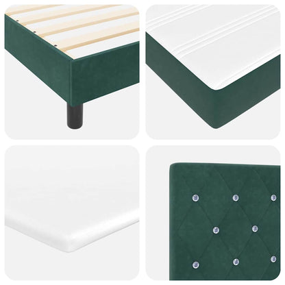 Box Spring-seng Med Madras Mørkegrå 80x200 Cm Fløjl Mørkegrøn - Billede 11