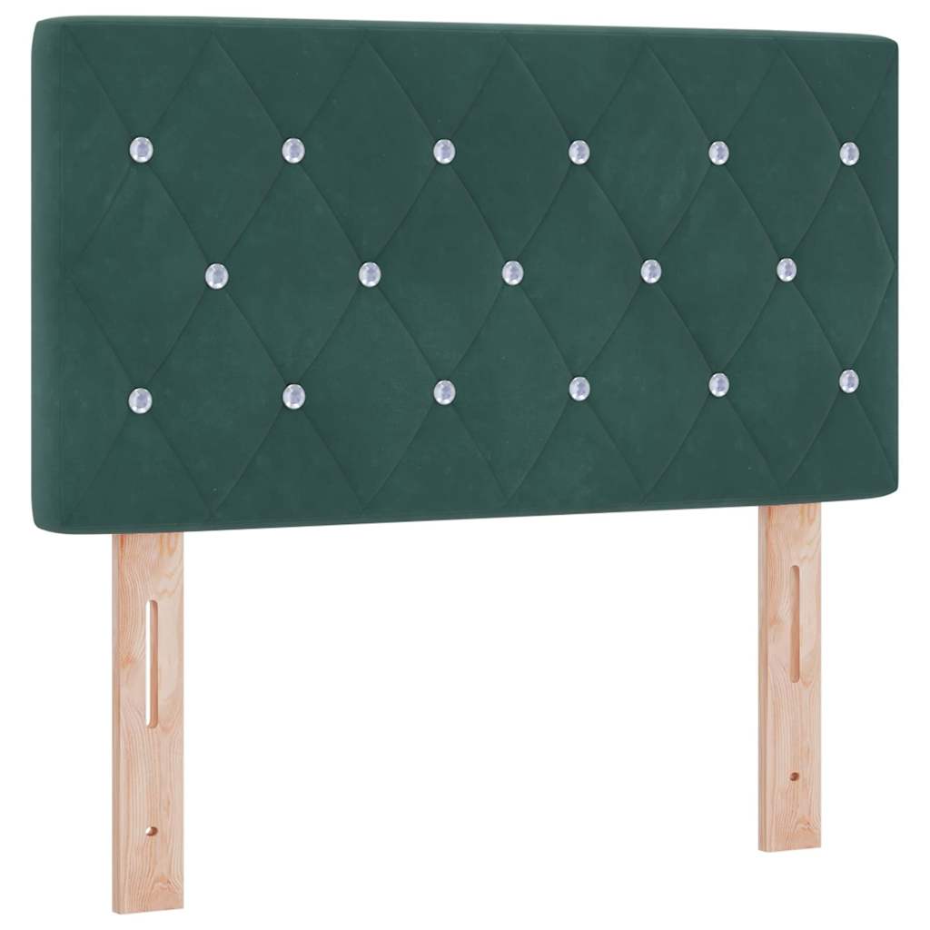 Box Spring-seng Med Madras Mørkegrå 80x200 Cm Fløjl Mørkegrøn - Billede 6
