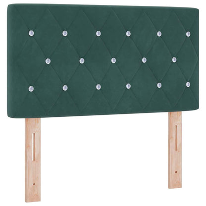 Box Spring-seng Med Madras Mørkegrå 80x200 Cm Fløjl Mørkegrøn - Billede 6