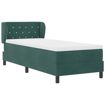 Box Spring-seng Med Madras Mørkegrå 80x200 Cm Fløjl Mørkegrøn - Billede 7