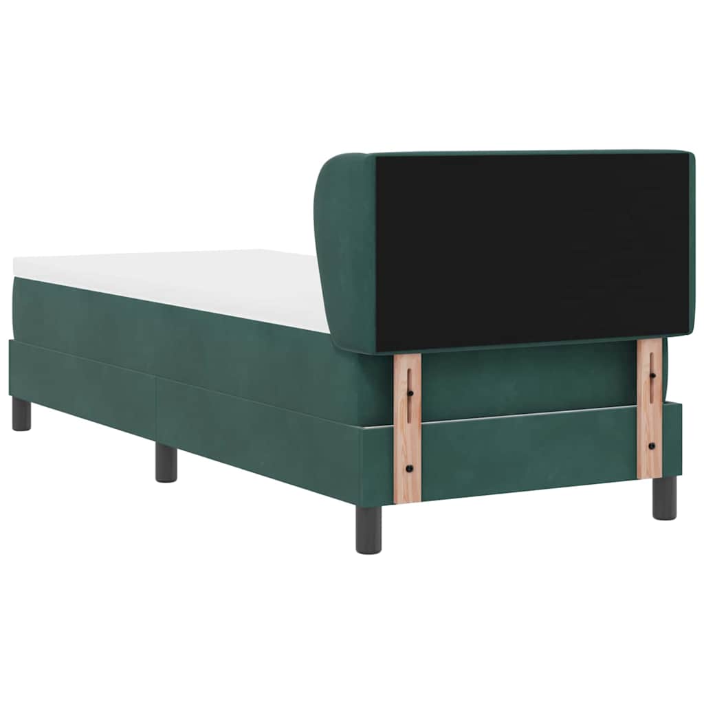 Box Spring-seng Med Madras Mørkegrå 80x200 Cm Fløjl Mørkegrøn - Billede 10