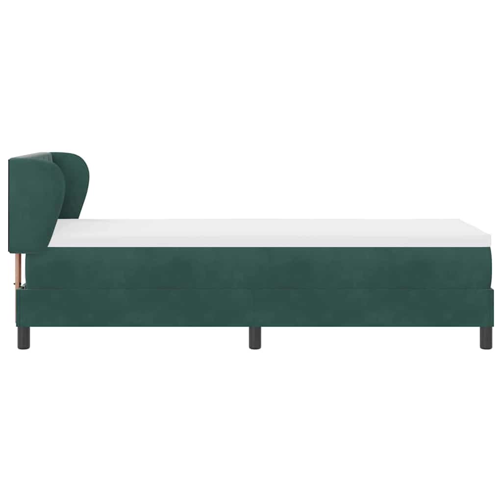 Box Spring-seng Med Madras Mørkegrå 80x200 Cm Fløjl Mørkegrøn - Billede 9