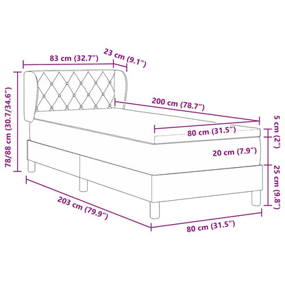 Box Spring-seng Med Madras Mørkegrå 80x200 Cm Fløjl Mørkegrøn - Billede 13