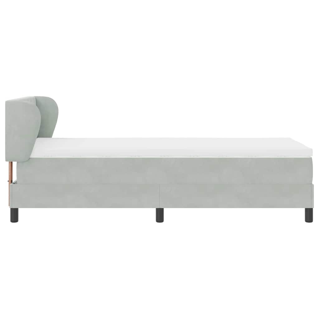Box Spring-seng Med Madras Mørkegrå 80x200 Cm Fløjl Lysegrå - Billede 9