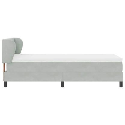 Box Spring-seng Med Madras Mørkegrå 80x200 Cm Fløjl Lysegrå - Billede 9