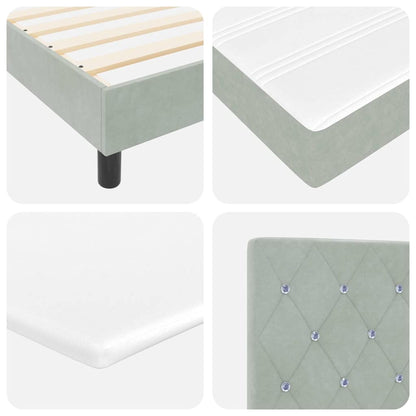 Box Spring-seng Med Madras Mørkegrå 80x200 Cm Fløjl Lysegrå - Billede 11