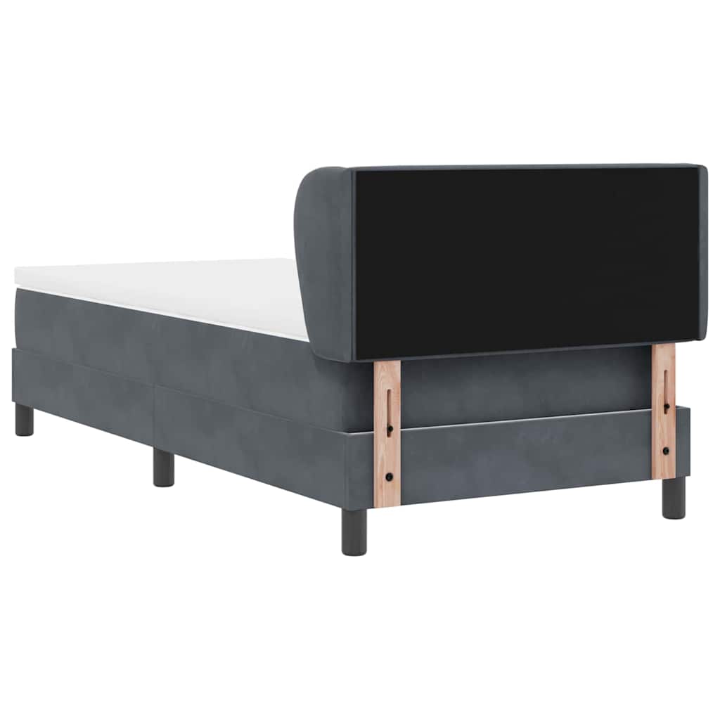 Box Spring-seng Med Madras Mørkegrå 80x200 Cm Fløjl Mørkegrå - Billede 10