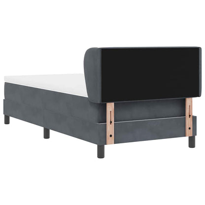 Box Spring-seng Med Madras Mørkegrå 80x200 Cm Fløjl Mørkegrå - Billede 10