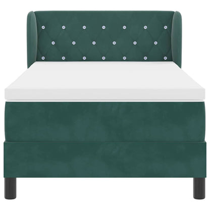 Box Spring-seng Med Madras Mørkegrå 80x200 Cm Fløjl Mørkegrøn - Billede 6