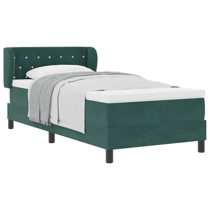 Box Spring-seng Med Madras Mørkegrå 80x200 Cm Fløjl Mørkegrøn - Billede 3