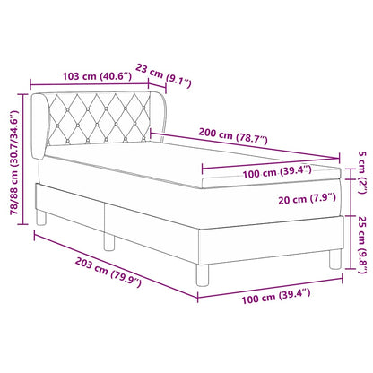 Box Spring-seng Med Madras Mørkegrå 80x200 Cm Fløjl Mørkegrøn - Billede 11