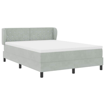 Box Spring-seng Med Madras Mørkegrå 80x200 Cm Fløjl Lysegrå - Billede 6
