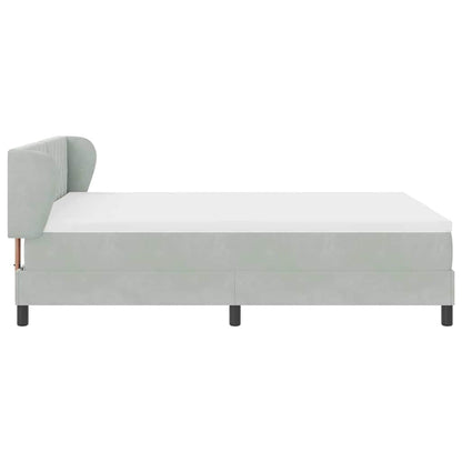 Box Spring-seng Med Madras Mørkegrå 80x200 Cm Fløjl Lysegrå - Billede 8