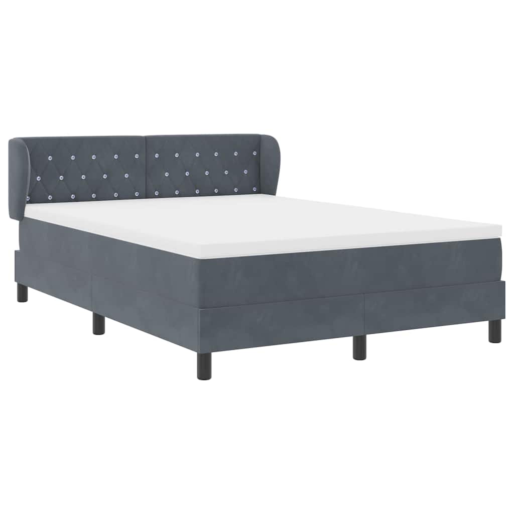 Box Spring-seng Med Madras Mørkegrå 80x200 Cm Fløjl Mørkegrå - Billede 7