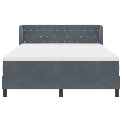 Box Spring-seng Med Madras Mørkegrå 80x200 Cm Fløjl Mørkegrå - Billede 8