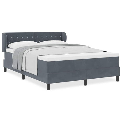 Box Spring-seng Med Madras Mørkegrå 80x200 Cm Fløjl Mørkegrå - Billede 4