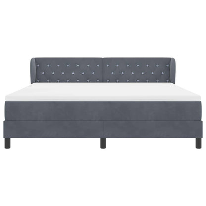 Box Spring-seng Med Madras Mørkegrå 80x200 Cm Fløjl Mørkegrå - Billede 8