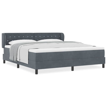 Box Spring-seng Med Madras Mørkegrå 80x200 Cm Fløjl Mørkegrå - Billede 4