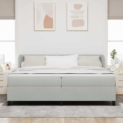 Box Spring-seng Med Madras Mørkegrå 80x200 Cm Fløjl Lysegrå - Hovedbillede