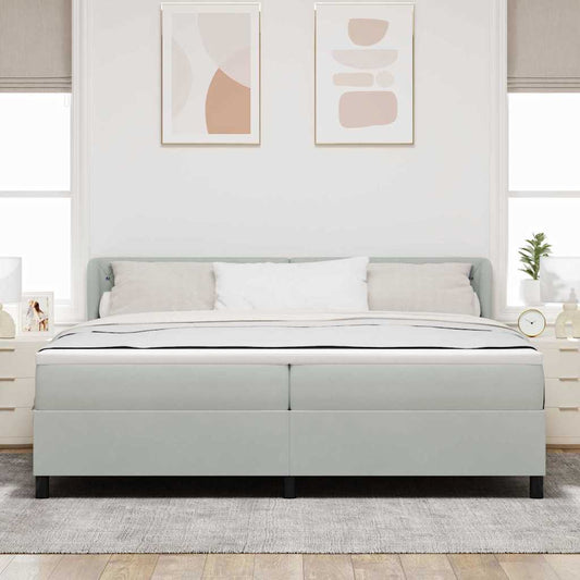 Box Spring-seng Med Madras Mørkegrå 80x200 Cm Fløjl Lysegrå - Hovedbillede