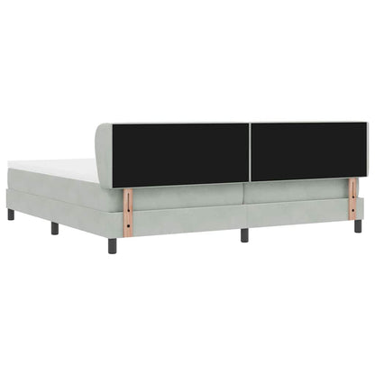 Box Spring-seng Med Madras Mørkegrå 80x200 Cm Fløjl Lysegrå - Billede 9