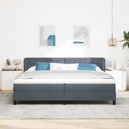 Box Spring-seng Med Madras Mørkegrå 80x200 Cm Fløjl Mørkegrå - Billede 5