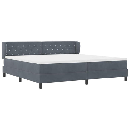 Box Spring-seng Med Madras Mørkegrå 80x200 Cm Fløjl Mørkegrå - Billede 7