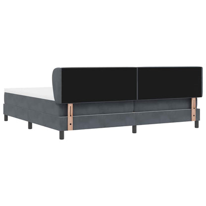 Box Spring-seng Med Madras Mørkegrå 80x200 Cm Fløjl Mørkegrå - Billede 10