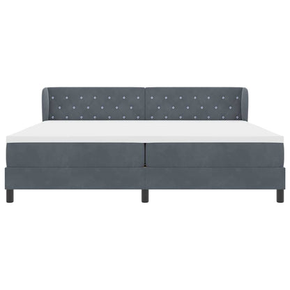 Box Spring-seng Med Madras Mørkegrå 80x200 Cm Fløjl Mørkegrå - Billede 8