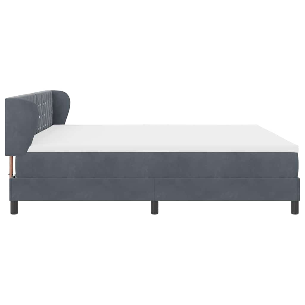 Box Spring-seng Med Madras Mørkegrå 80x200 Cm Fløjl Mørkegrå - Billede 9