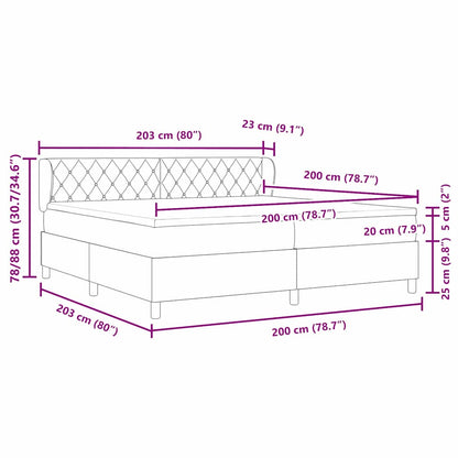 Box Spring-seng Med Madras Mørkegrå 80x200 Cm Fløjl Mørkegrå - Billede 12