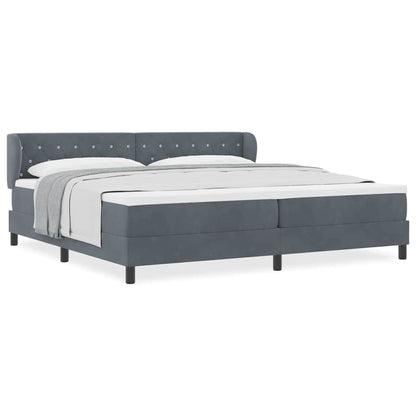 Box Spring-seng Med Madras Mørkegrå 80x200 Cm Fløjl Mørkegrå - Billede 4