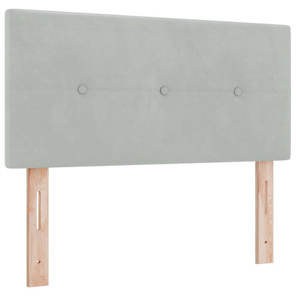 Box Spring-seng Med Madras Mørkegrå 80x200 Cm Fløjl Lysegrå - Billede 6