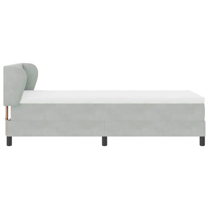 Box Spring-seng Med Madras Mørkegrå 80x200 Cm Fløjl Lysegrå - Billede 9