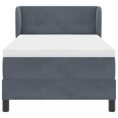 Box Spring-seng Med Madras Mørkegrå 80x200 Cm Fløjl Mørkegrå - Billede 8