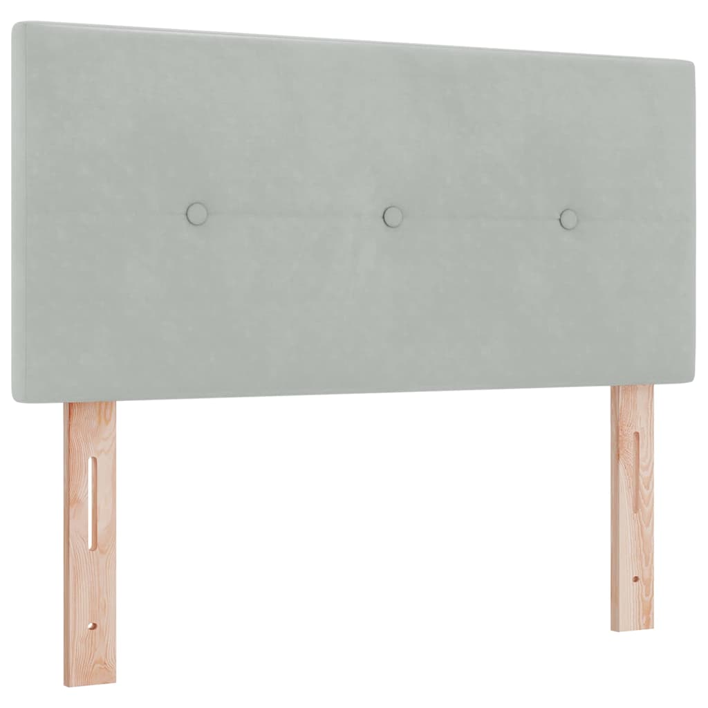 Box Spring-seng Med Madras Mørkegrå 80x200 Cm Fløjl Lysegrå - Billede 6
