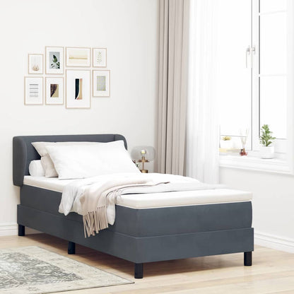 Box Spring-seng Med Madras Mørkegrå 80x200 Cm Fløjl Mørkegrå - Hovedbillede