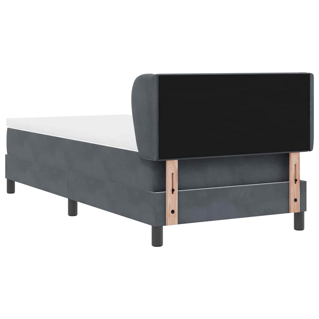 Box Spring-seng Med Madras Mørkegrå 80x200 Cm Fløjl Mørkegrå - Billede 10