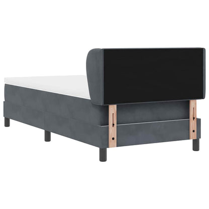 Box Spring-seng Med Madras Mørkegrå 80x200 Cm Fløjl Mørkegrå - Billede 10