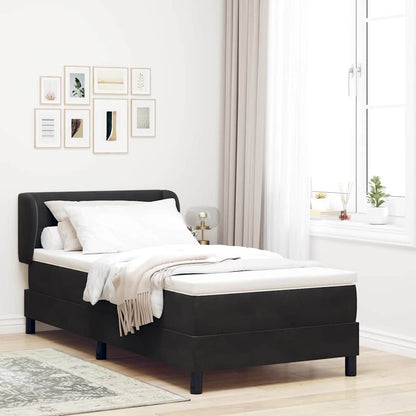 Box Spring-seng Med Madras Mørkegrå 80x200 Cm Fløjl Sort - Hovedbillede
